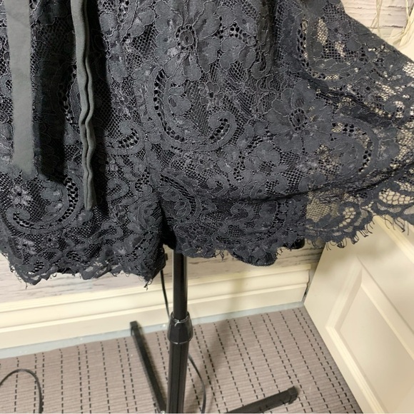 Maurices Black Lace Romper Shorts V Neck Rap Short Sleeves Frayed Hem Sz XL - Picture 10 of 16